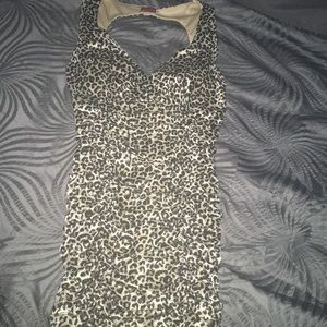 Leopard ruched dress